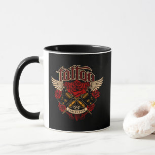 Taza Tatuaje de la subcultura de la vieja escuela Rosas