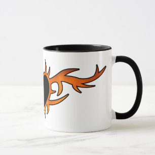 Taza Tatuaje del corazón de la llama