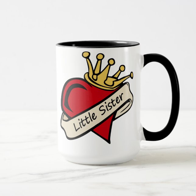 Taza Tatuaje del corazón de la pequeña hermana (Derecha)