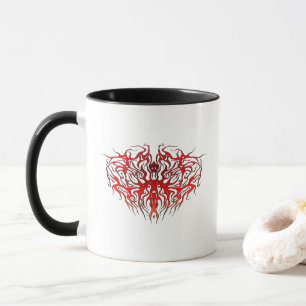 Taza Tatuaje tribal del corazón rojo el día de San Vale