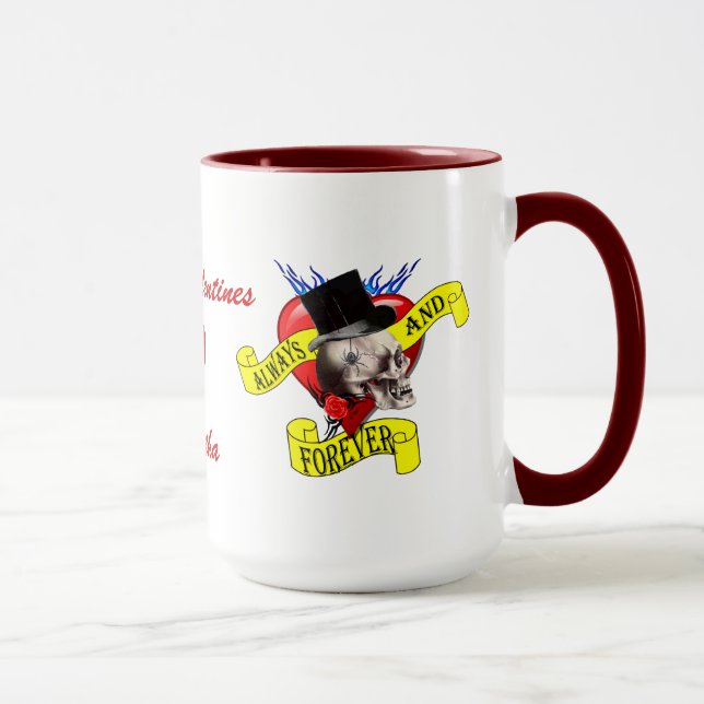 Taza Tatuajes góticos alternativos en San Valentín (Derecha)