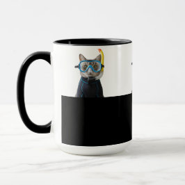 Taza Taucher Katze,Taucheranzug und Schnorchel