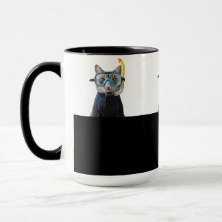 Taza Taucher Katze,Taucheranzug und Schnorchel