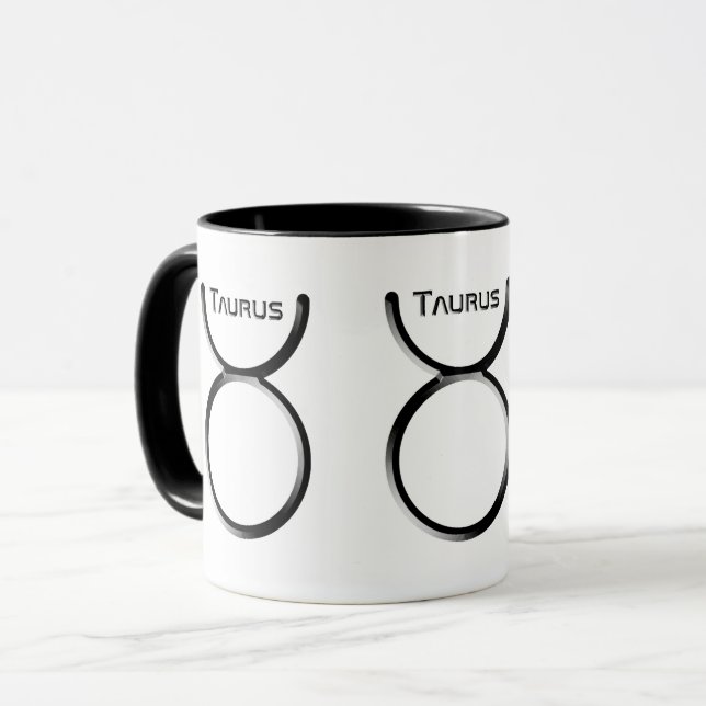 Taza TAURUS, Abstract Design of Zodiac Rótulo, (Anverso izquierdo)