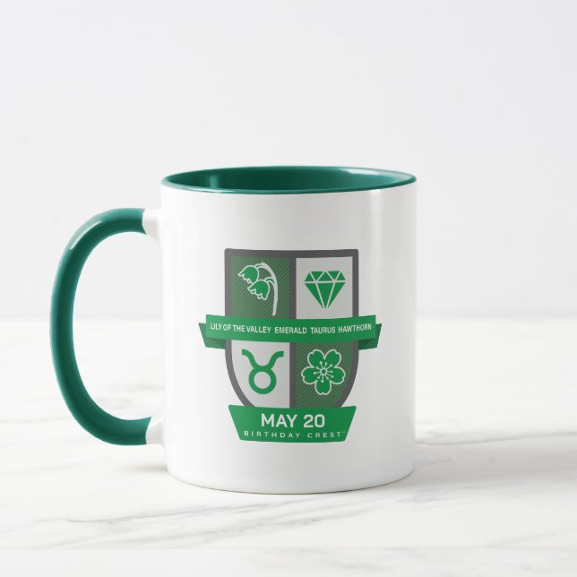 Taza Taurus Birthday Crest™ for May 1-20 Mug (Izquierda)
