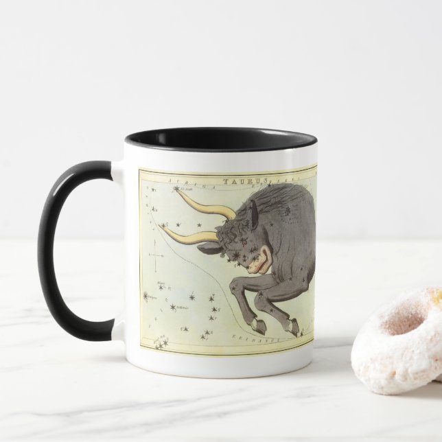 Taza Taurus Bull, el espejo de la vieja constelación de (Con donut)