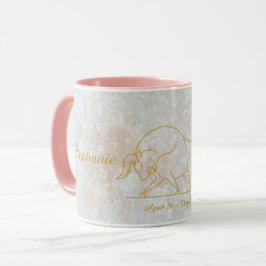 Taza Taurus Zodiac Monograma Purpurina de Astrología