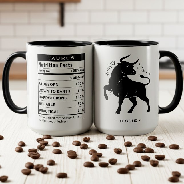 Taza Taurus Zodiac Sign Astrology Nutrition Facts (Taurus Zodiac Sign Astrology Nutrition Facts Mug
)