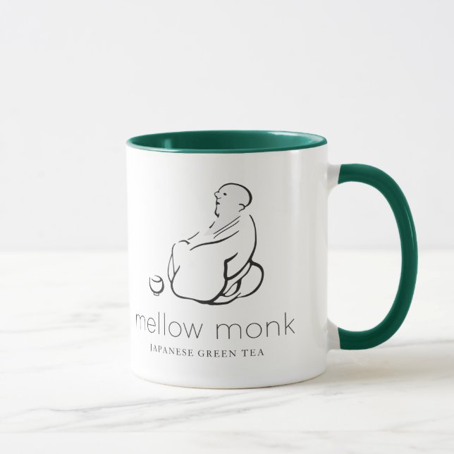 Taza Taza, 15 onzas., blanco y verde estilo del (Derecha)