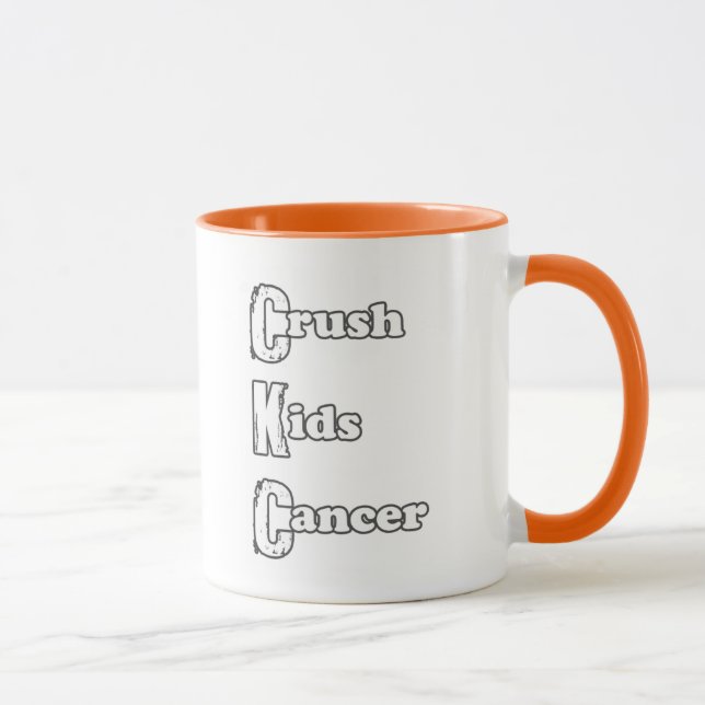 Taza "Taza anaranjada del cáncer de los niños del (Derecha)