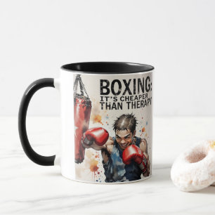 Taza “Taza de boxeo: es más barato que la terapia”
