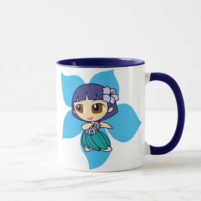 Taza "Taza del campanero del chica de hula de las (Derecha)