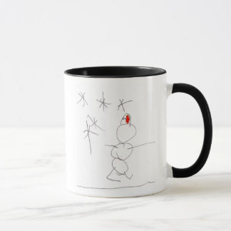 Taza ¡Taza del muñeco de nieve que camina!