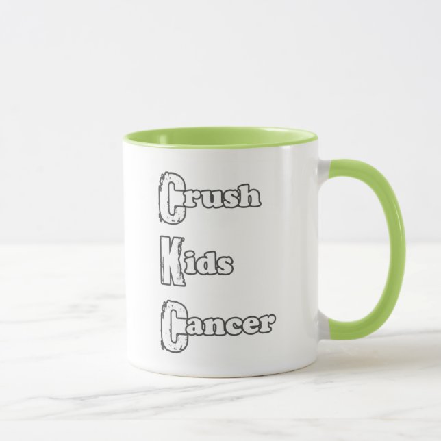 Taza "Taza del verde del cáncer de los niños del (Derecha)