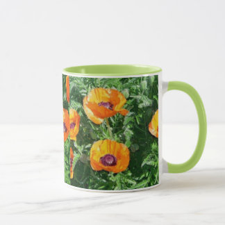 Taza Taza, flores (amapolas)