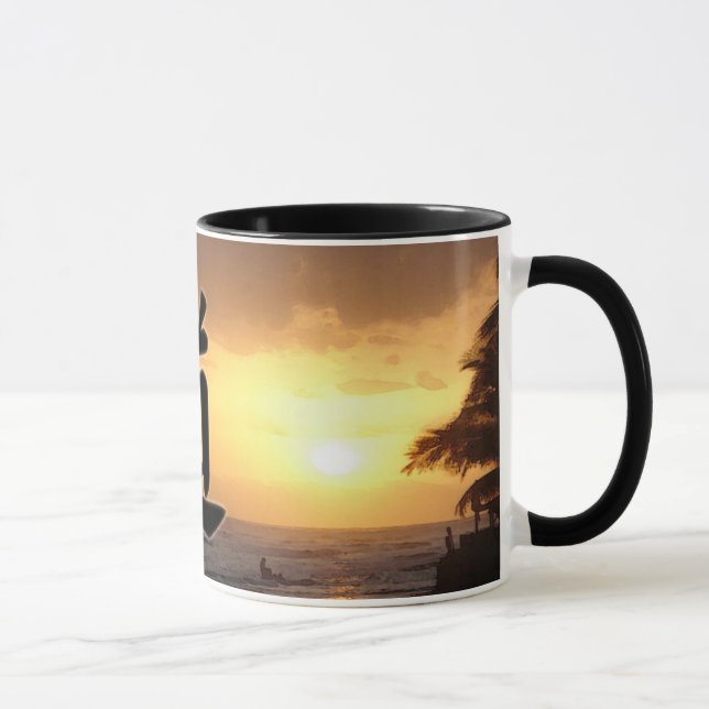 Taza Taza: Puesta del sol con la manera (Derecha)