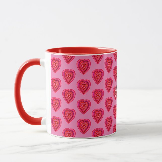 Taza tazón cardíaco decorativo rojo (Izquierda)