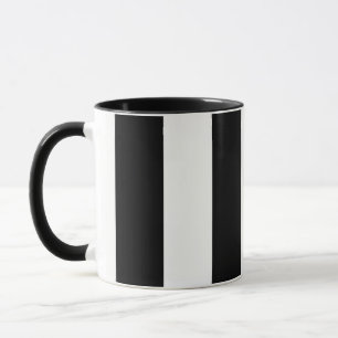 Taza tazón de café grande de rayas blancas y negras