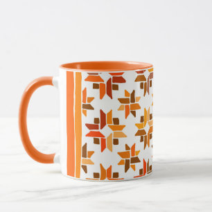Taza tazón de patrón naranja