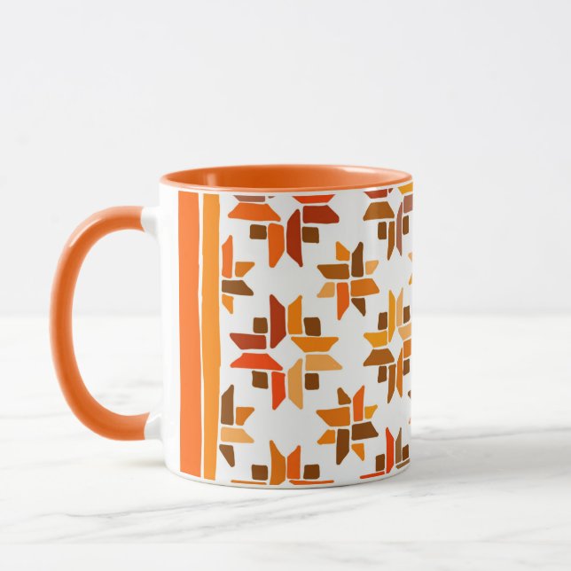 Taza tazón de patrón naranja (Izquierda)
