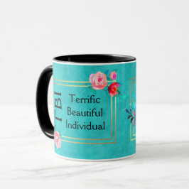 Taza TBI Magnífico Floral rosa individual individual