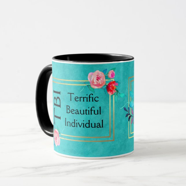 Taza TBI Magnífico Floral rosa individual individual (Anverso izquierdo)