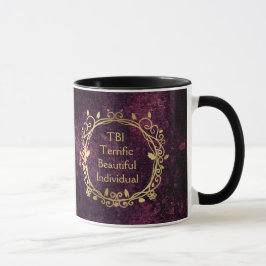 Taza TBI maravilloso y hermoso oro individual en morado