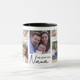 Taza Te Amamos Nana 13 Collage de Fotos Blanco