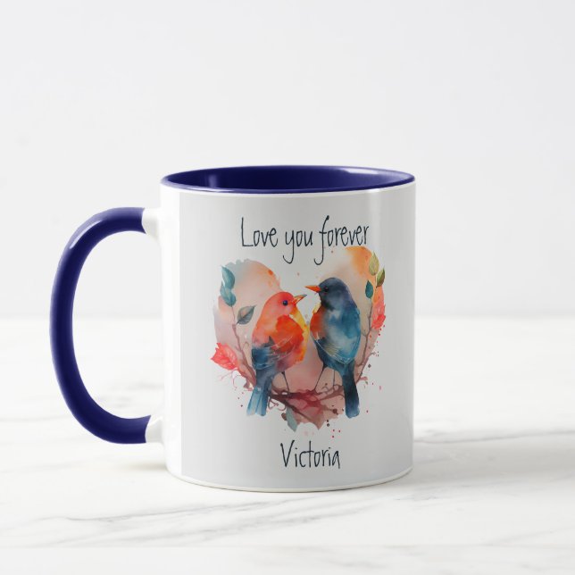 Taza Te Amas Por Siempre Nombre De Personalizar De Love (Izquierda)