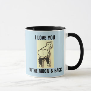 TAZA TE AMO A LA LUNA Y A LA ESPALDA PERO A LOS CHICOS 