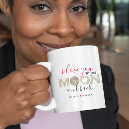 Taza Te amo a la luna y a la espalda | Personalizado