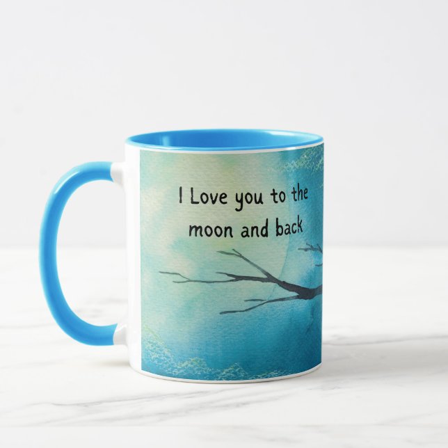 Taza Te amo a la luna y a la luna trasera (Izquierda)