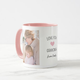 Taza Te Amo Abuela 2 Foto con Nombre del Nieto