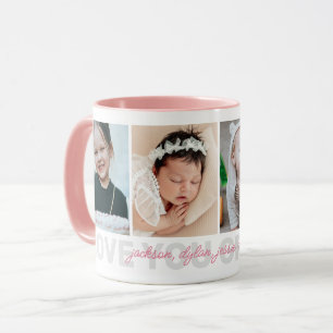 Taza Te Amo Abuela 4-Fotos Nombres de los Nietos
