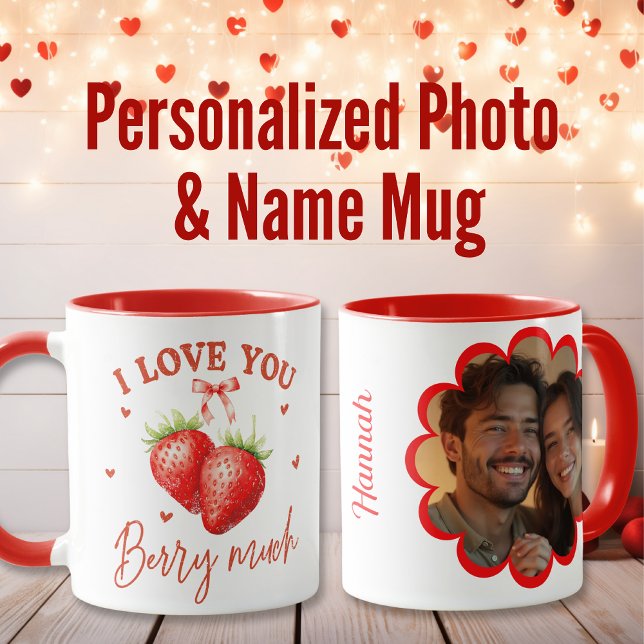 Taza Te amo Berry mucho dulce Día de San Valentín (I Love You Berry Much Sweet Valentine’s Day Mug)