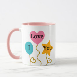Taza Te amo, mamá, globos añaden nombre personalizado