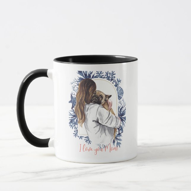 Taza "¡Te amo, mamá!" Madre y perro (Izquierda)
