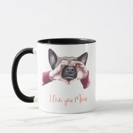 Taza "¡Te amo, mamá!" Perro Mamá