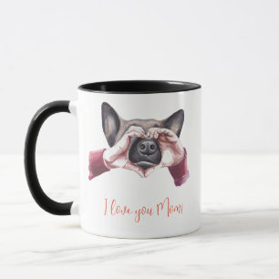 Taza "¡Te amo, mamá!" Perro Mamá