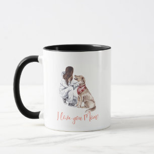 Taza "¡Te amo, mamá!" Perro Mamá