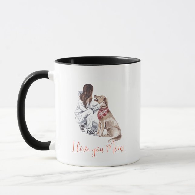 Taza "¡Te amo, mamá!" Perro Mamá (Izquierda)