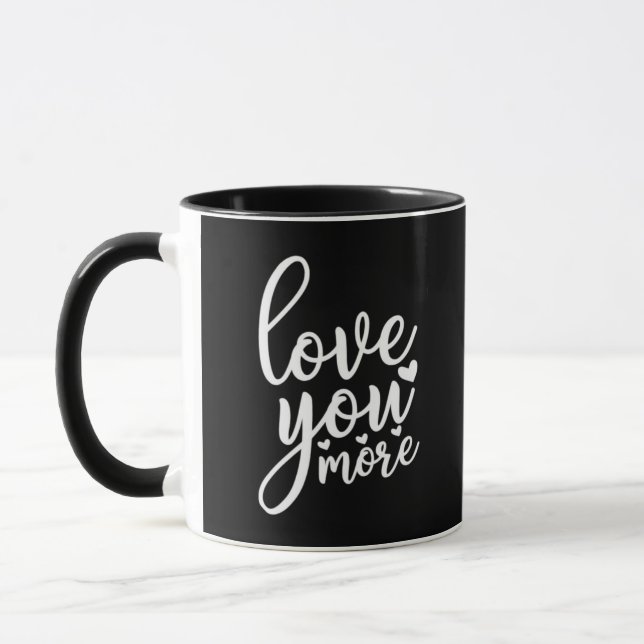 Taza Te Amo Más Diseño Mínimo Estilo Negro (Izquierda)