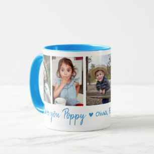Taza Te Amo Nietos Collage 5 Fotos Azul