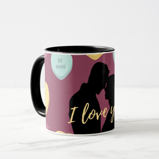 Taza Te Amo Pareja Candy Hearts (Anverso izquierdo)