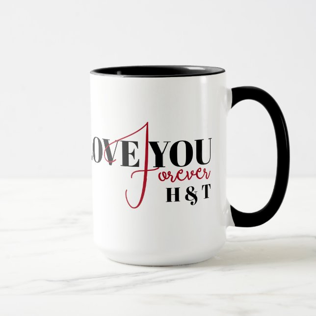 Taza Te amo por siempre San Valentín Personalizado Arch (Derecha)