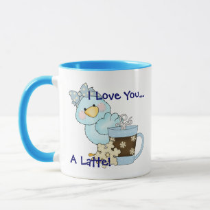 Taza TE AMO UN LATTE Blue Bird Winter Coffee Mug