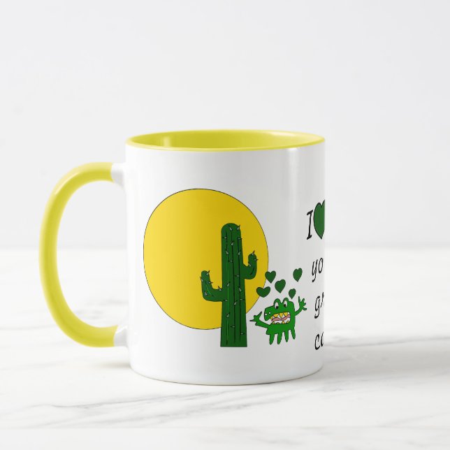 Taza ¡Te amo, usted cactus gruñón viejo! (Izquierda)