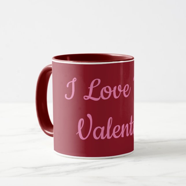 Taza Te Amo Valentine Maroon Combo Mug (Anverso izquierdo)