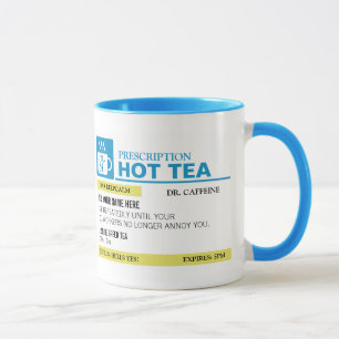 Taza Té caliente de la prescripción divertida - azul