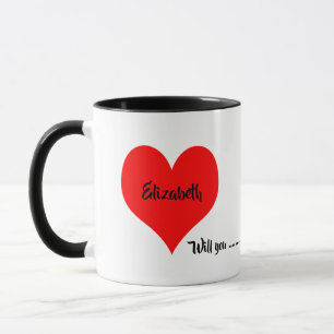 Taza ¿Te casarás conmigo con Coffee Mug Surprise in Bac